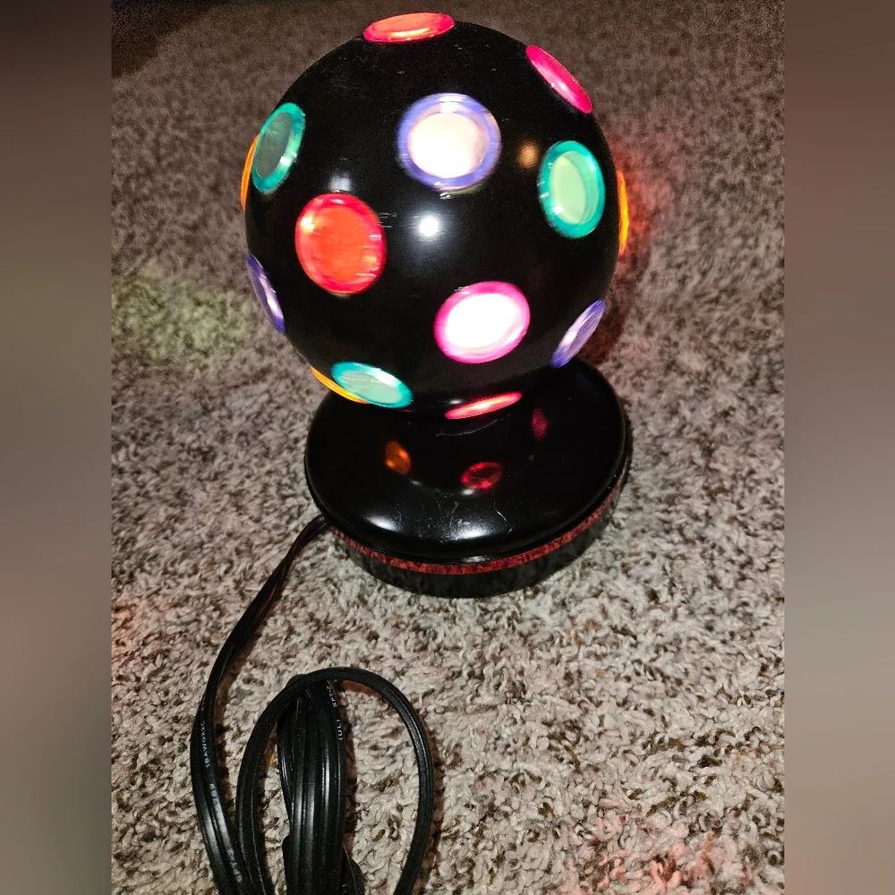 NEW Rotating Disco Ball Light - Black with Multi Colored Lenses. PLUG-IN.